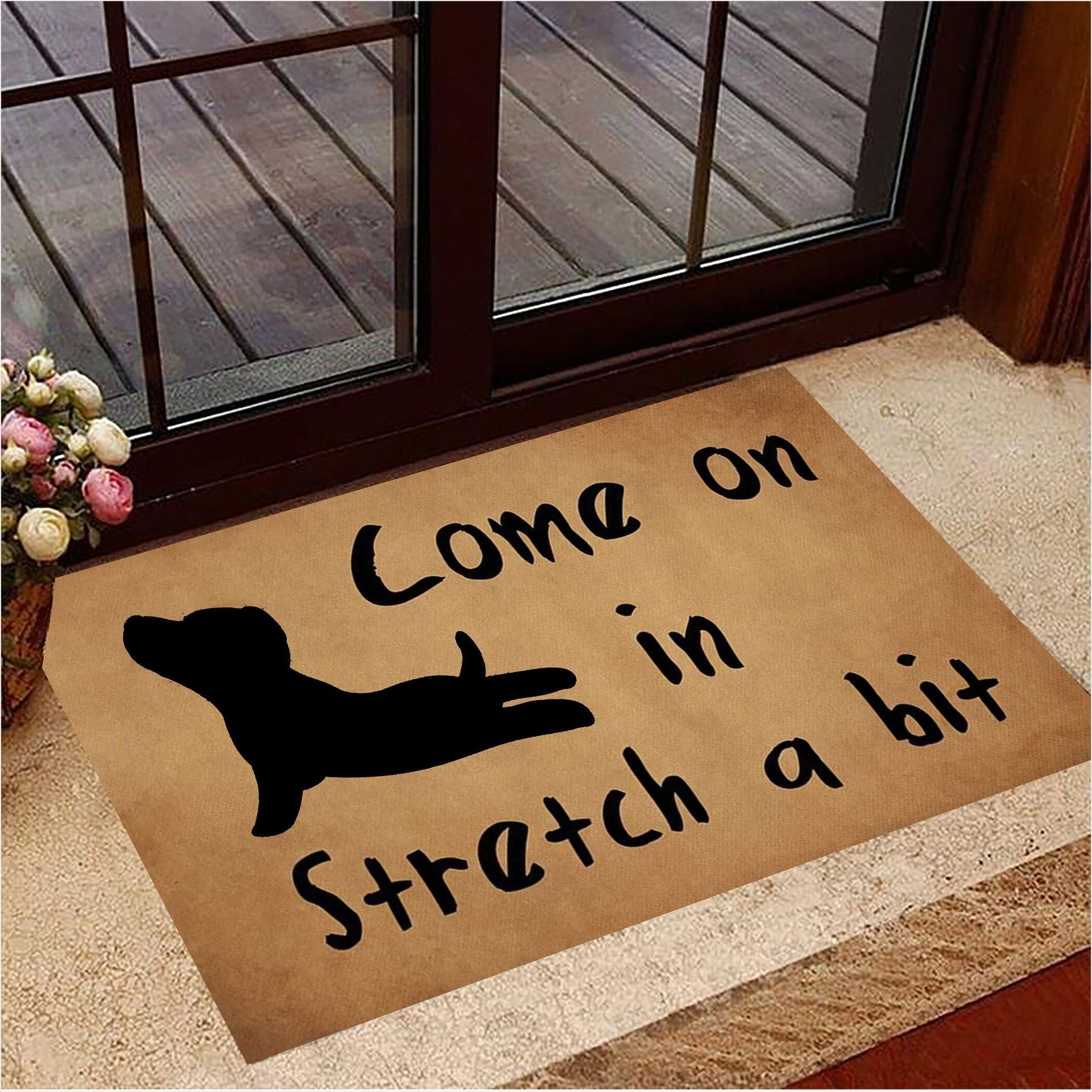 Beagle Come On In Stretch A Bit Yoga Doormat Funny Dog Doormat Gifts For Beagle Lovers-1
