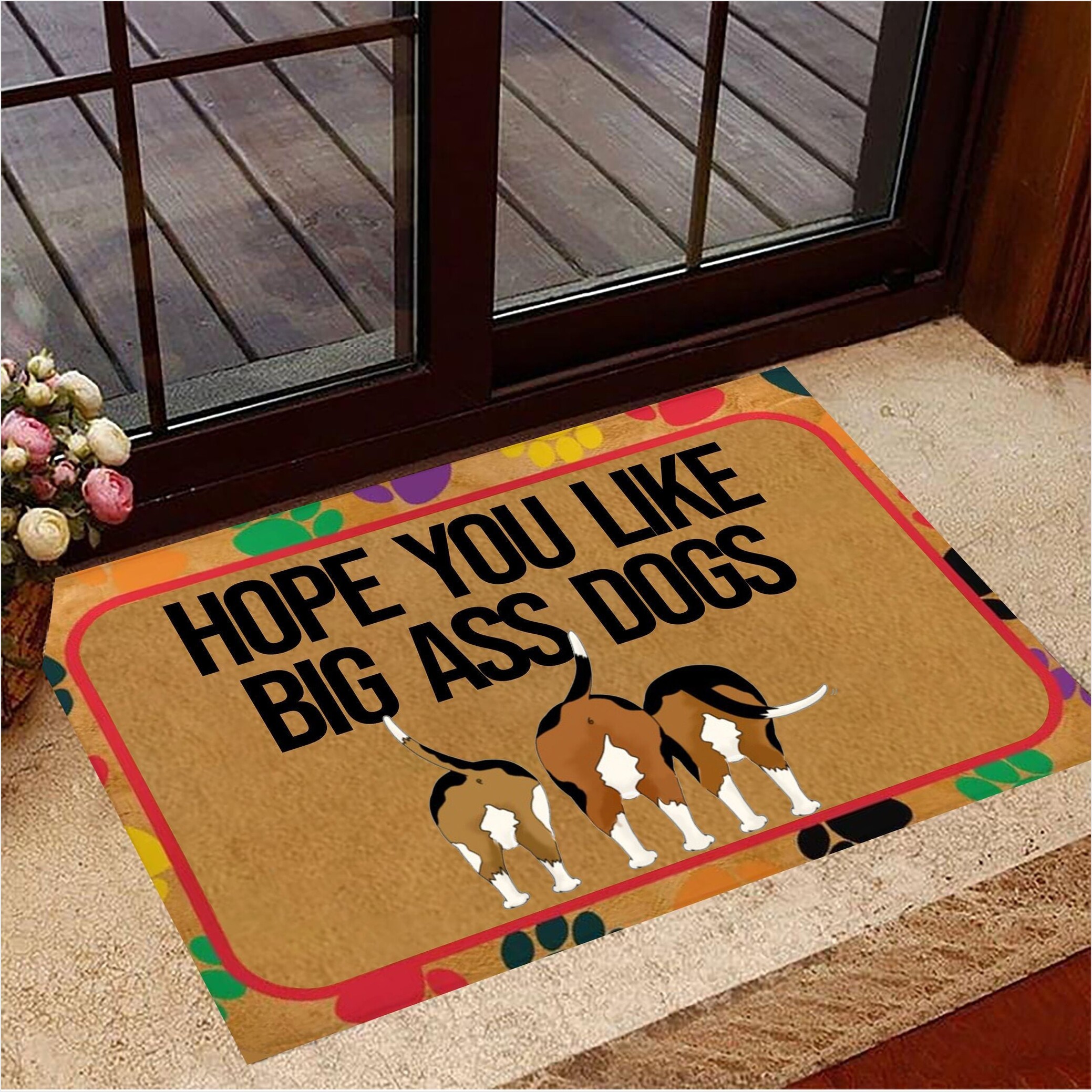 Beagle Hope You Like Big Ass Dogs Doormat Funny Dog Welcome Mat Beagle Owners Gift-1