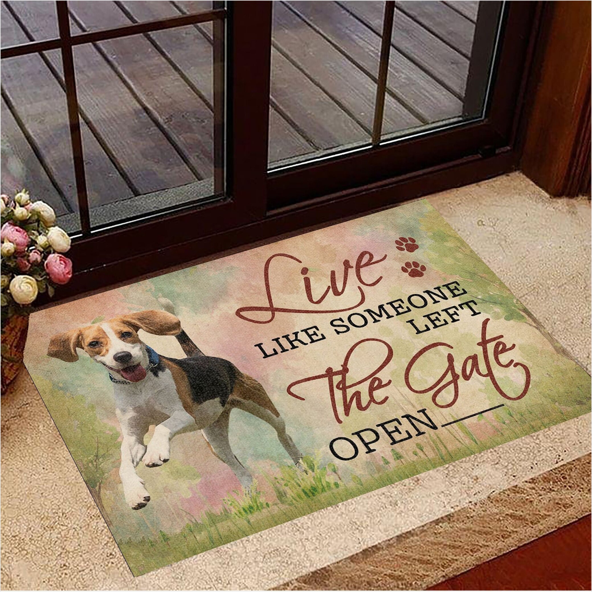 Beagle Live Like Someone Left The Gate Open Doormat Dog Doormat Gifts For Beagle Lovers-1