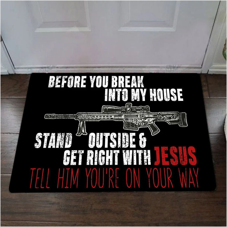 Before You Break Into My House Doormat Funny Doormat Saying Entry Frontgate Door Mat Washable-1