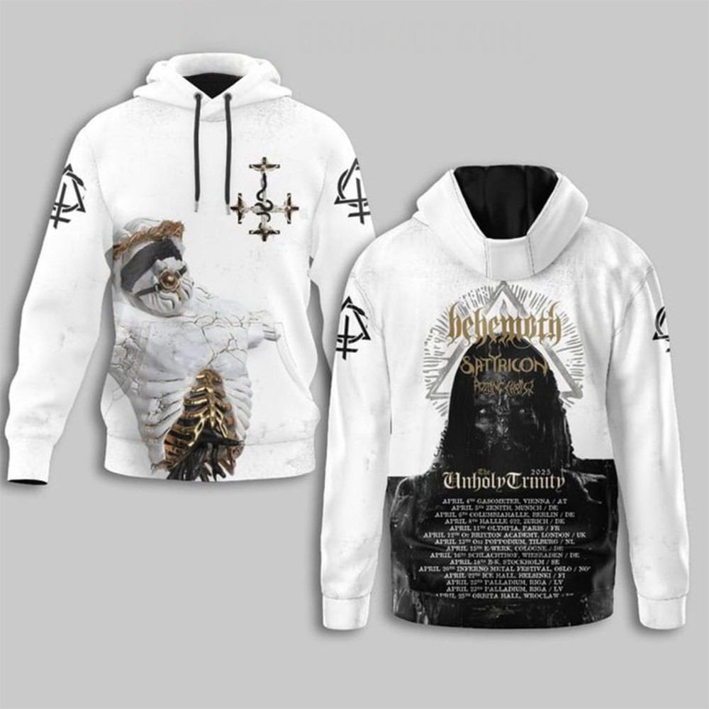 Behemoth The Unholy Trinity Ready For 2025 Showtime Schedule Hoodie Gifts For Fans-1 Behemoth The Unholy Trinity Ready For 2025 Showtime Schedule Hoodie Gifts For Fans-1