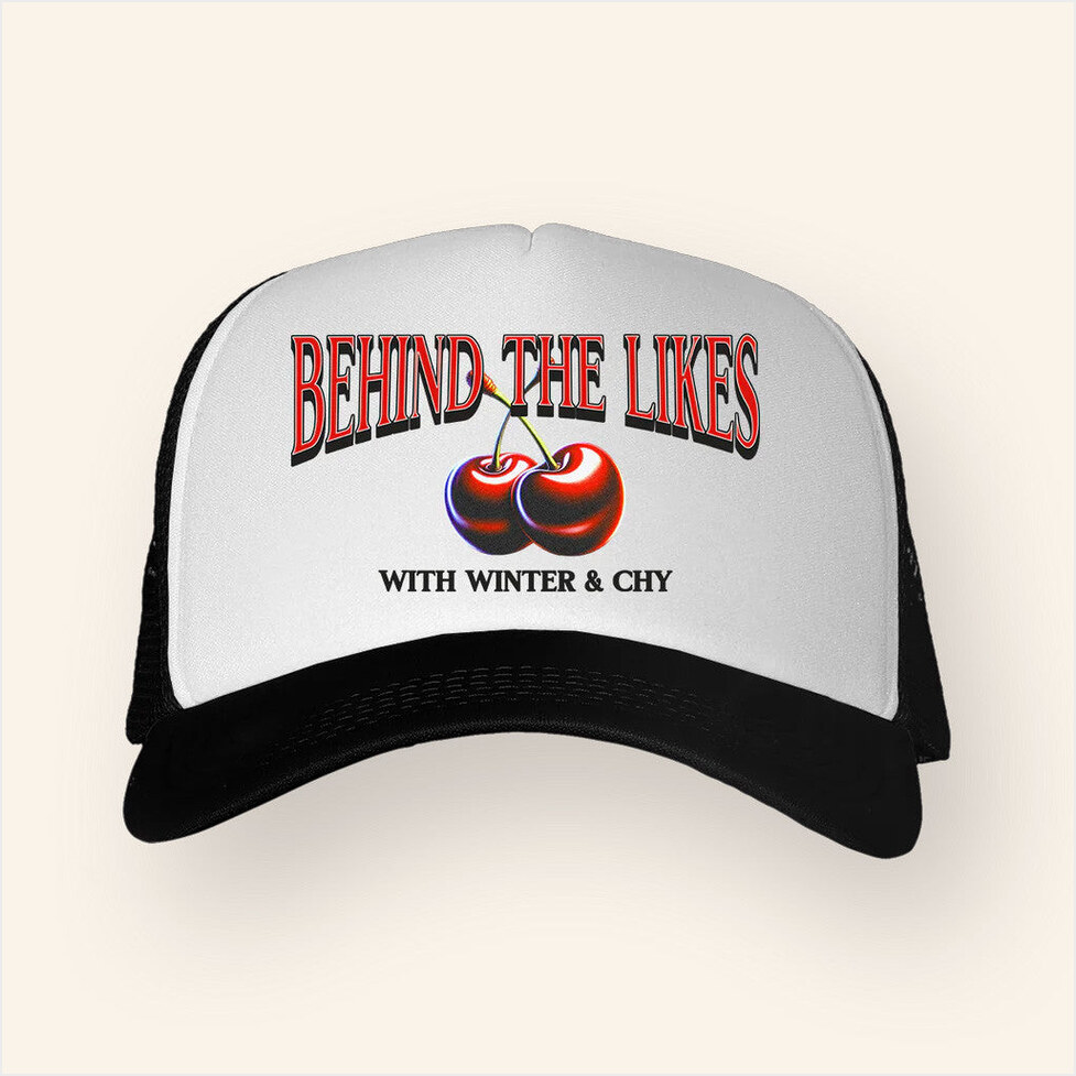 Behind The Likes Podcast Merch Btl Cherry Tour Trucker Hat Fans Birthday Gifts Gifts For BFF-1