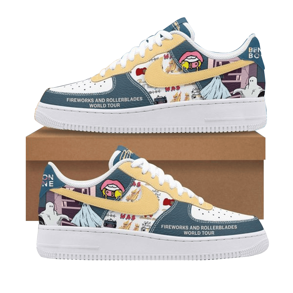 Benson Boone Fireworks And Rollerblades World Tour Nike Air Force 1 Benson Boone Merch For Fans-1