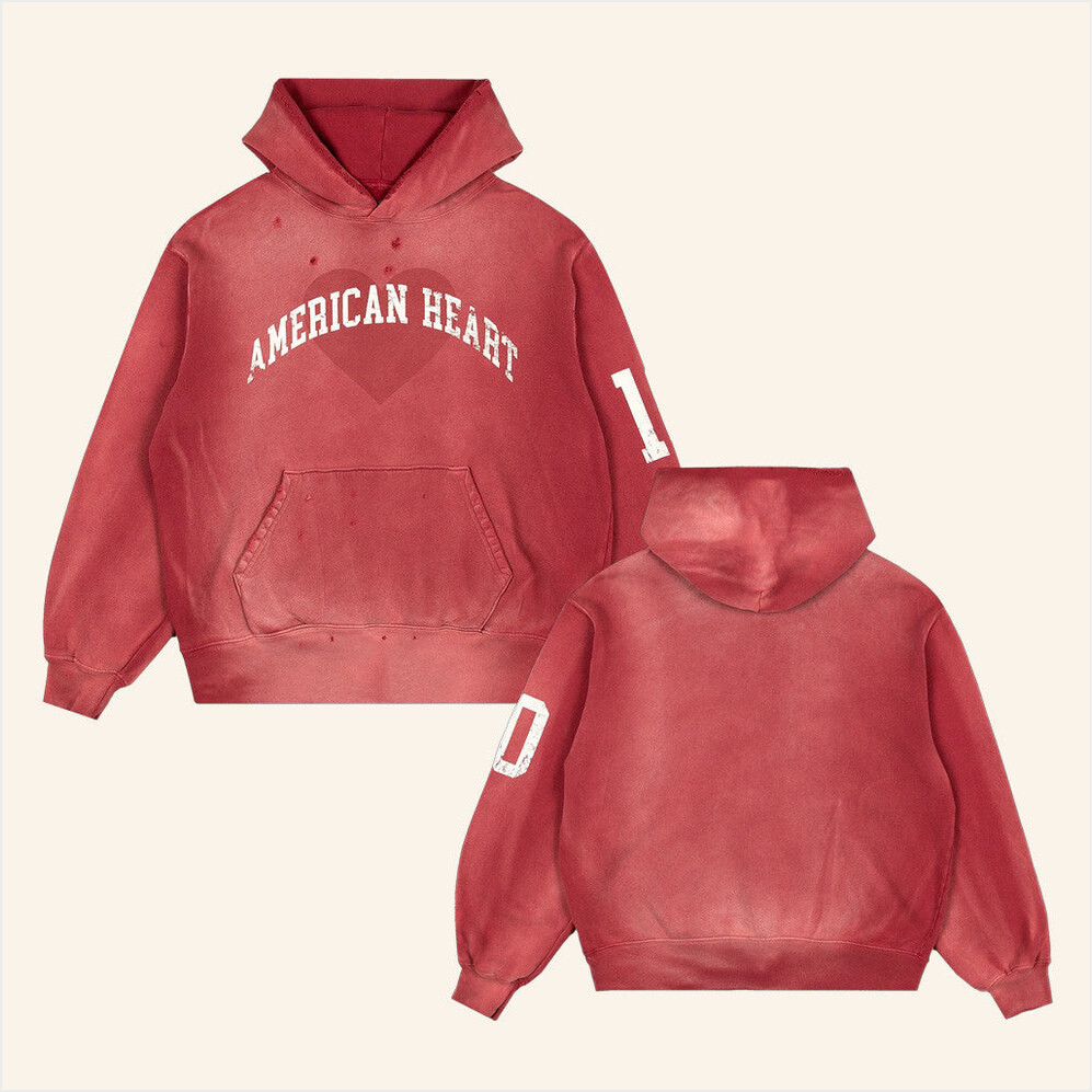 Benson Boone Merch American Heart Red Hoodie Gifts For Girlfriend Birthday Gifts For Besties-1