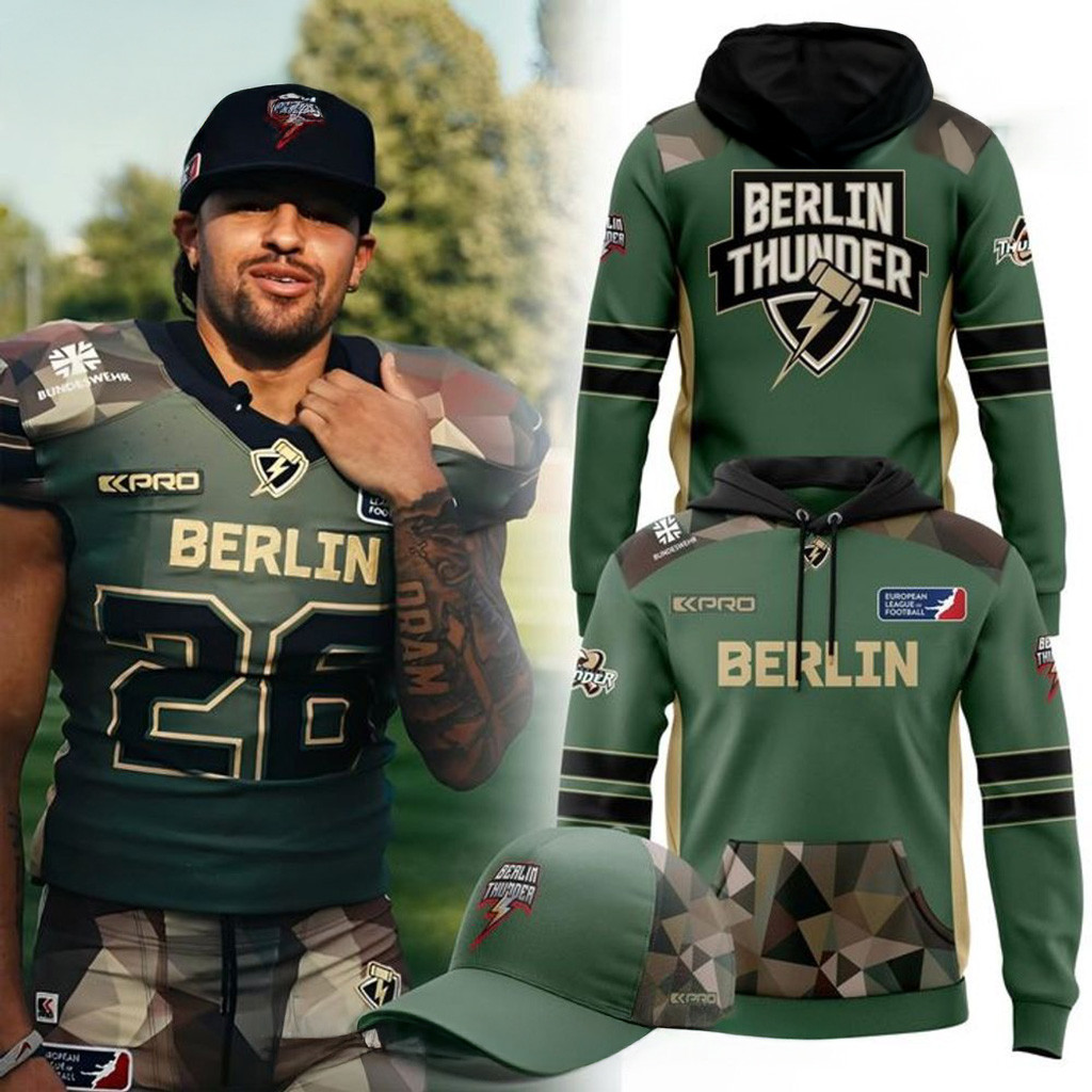 Berlin Thunder X Veteranentag 2025 Hoodie Presents For Football Fans-1