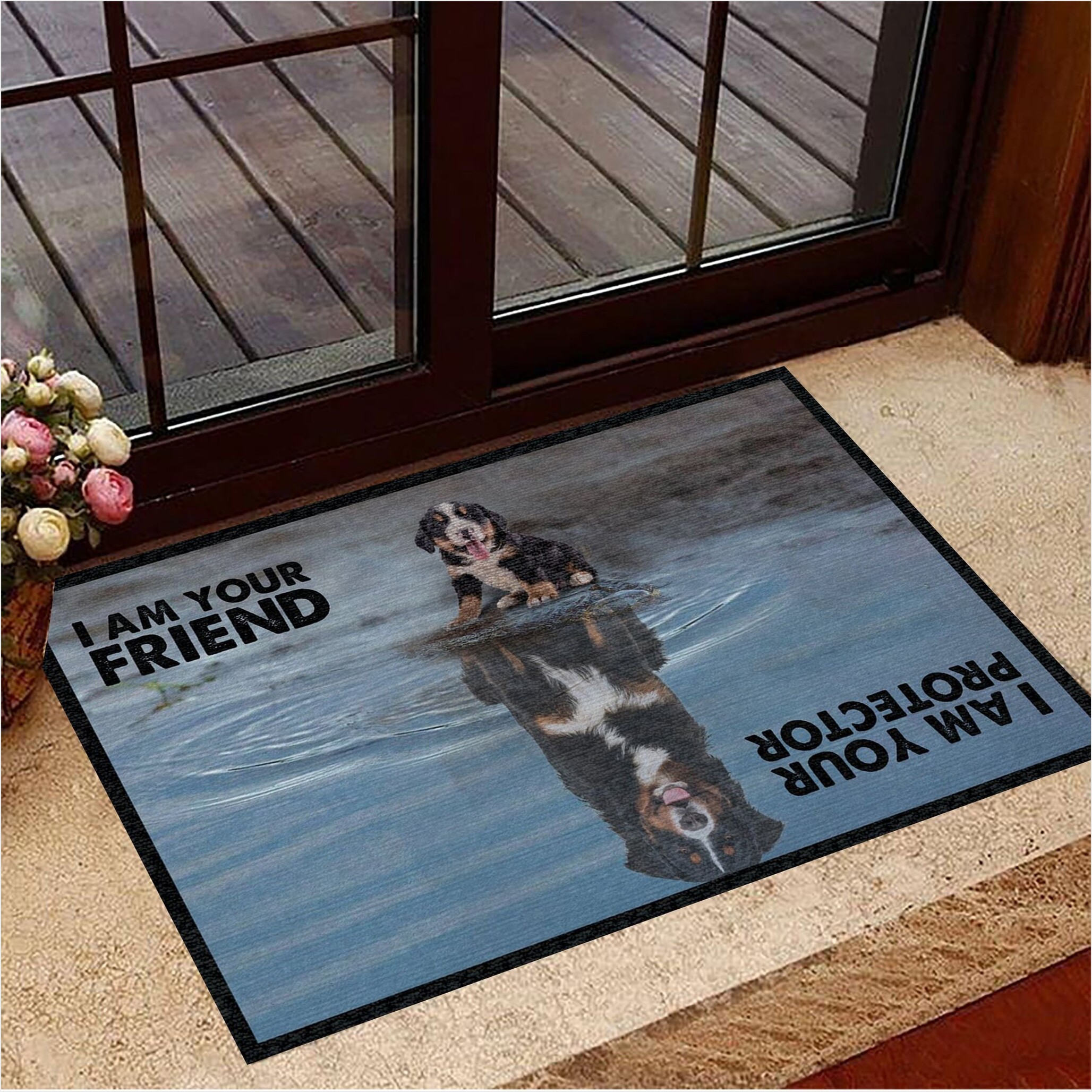 Bernese Mountain I Am Your Friend I Am Your Protector Doormat Dog Doormat House Decor-1