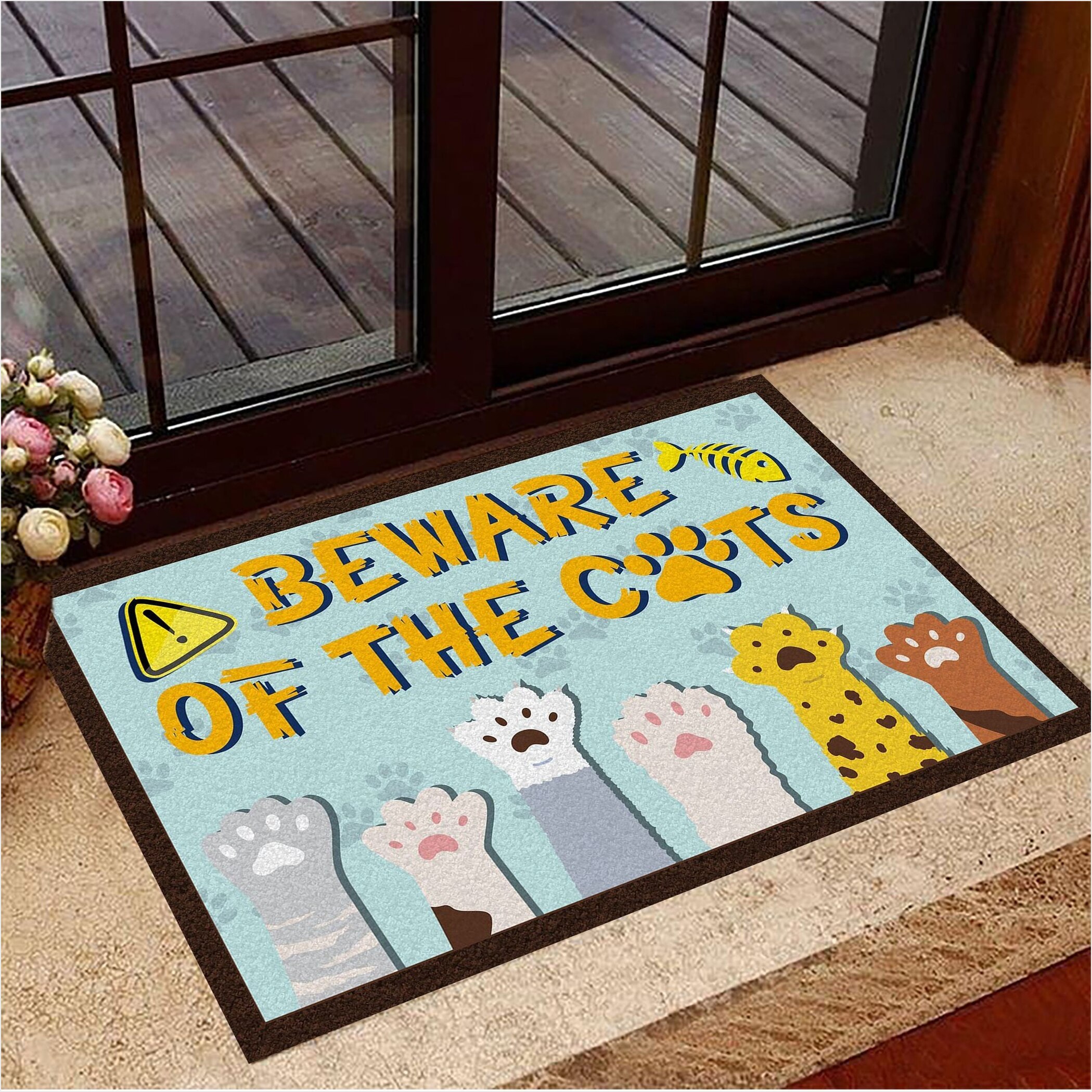 Beware Of The Cats Doormat Funny Cat Doormat Best Gifts For Cat Lovers Gifts For Best Friend-1