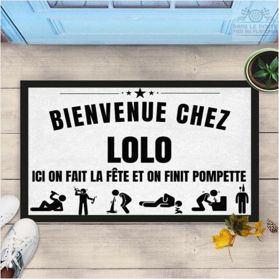 Bienvenue Chez Loo Doormat Funny French Door Welcome Mat Indoor Home Decor Gift Gifts For Fans-1