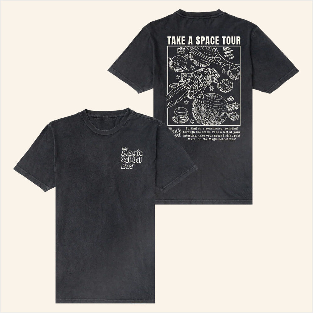 Big Comfy Couch Merch Magic School Bus Chalkboard Vintage Wash T-Shirt Black Gifts For Besties-1