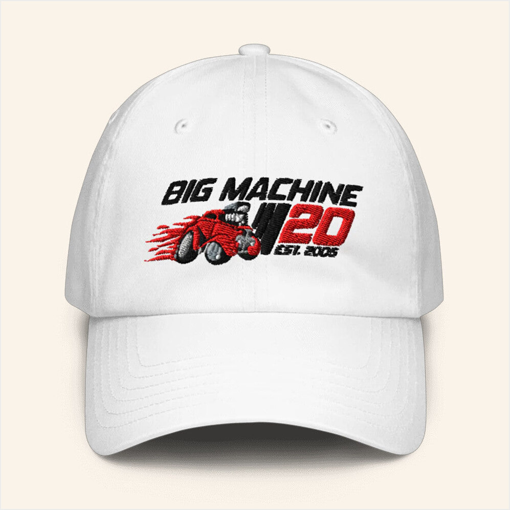 Big Machine Label Group Merch Bmlg 20Th Anniversary White Hat Embroidered Dad Birthday Gifts-1