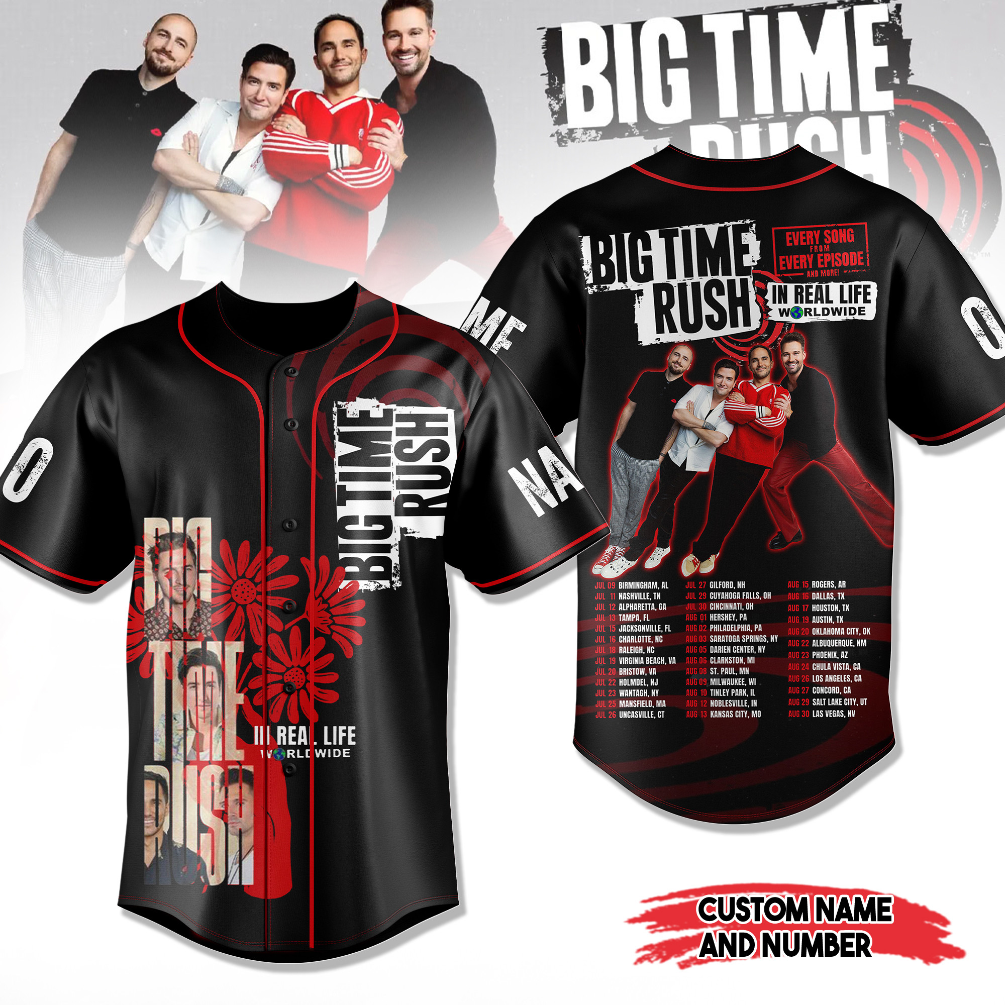 Big Time Rush Music Personalized Baseball Jersey For Fans-1