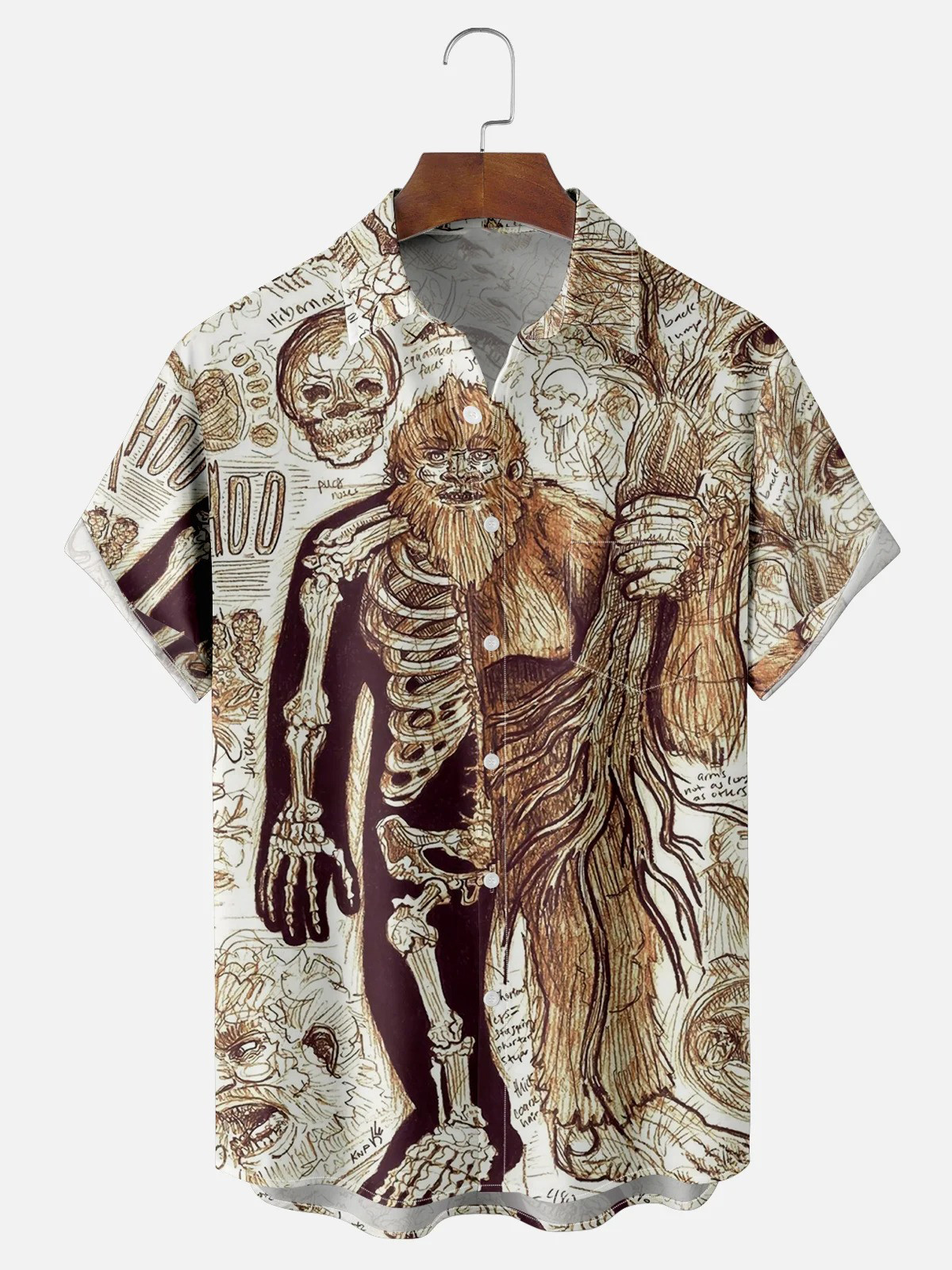 Bigfoot Art Analysis Chest Pocket Hawaiian Shirt-1