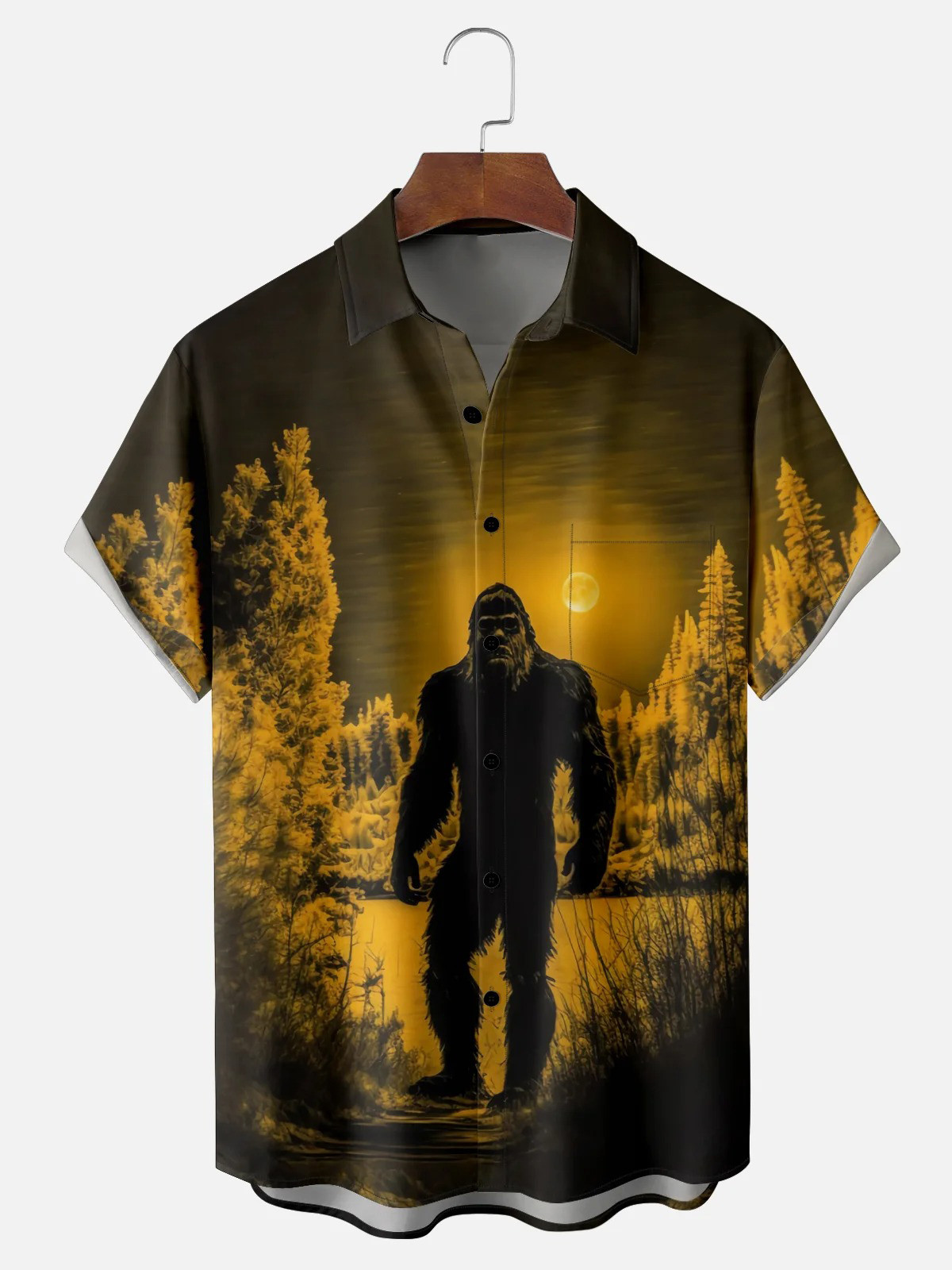 Bigfoot Chest Pocket Hawaiian Shirt-1
