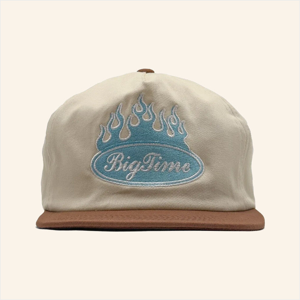 Bigtime Merch Bigtime Blue Flame Embroidered Snapback Hat Gifts For Friends Gifts For Her-1