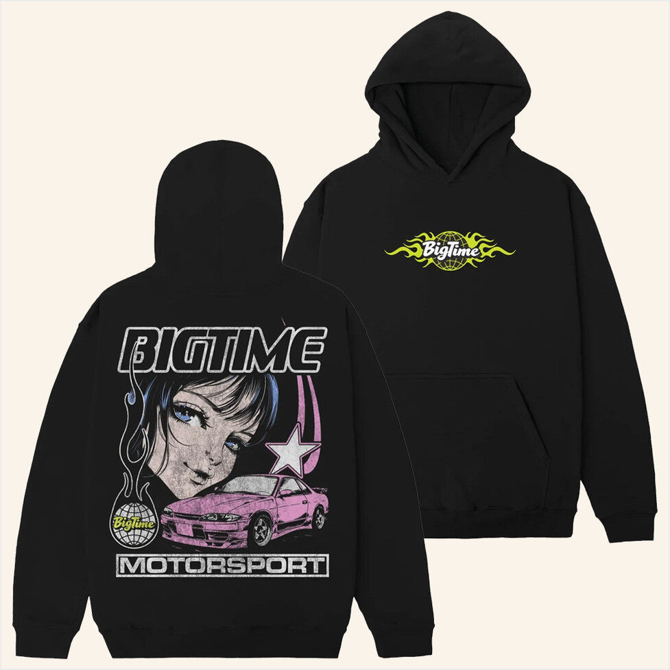 Bigtime Merch Bigtime Motorsport Anime Hoodie Gifts For Friends Birthday Gifts For Sister-1