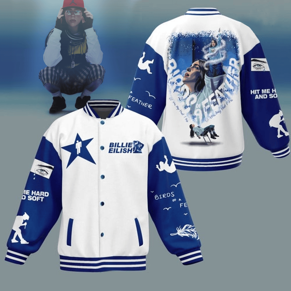 Billie Eilish Birds Of A Feather Varsity Jacket Billie Eilish Merch First Fathers Day Gift-1