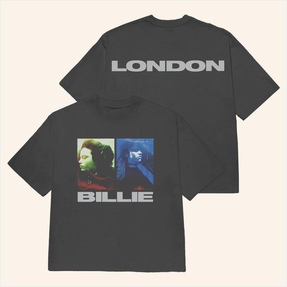 Billie Eilish Merch Dual Photo London Shirt Presents For Boyfriend Birthday Gifts For BFF-1