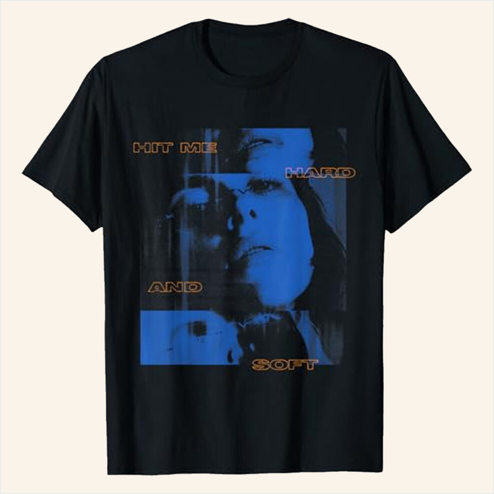 Billie Eilish Merch Hit Me Hard And Soft Tour 2025 Blue Photo T-Shirt Gifts For Music Lovers-1
