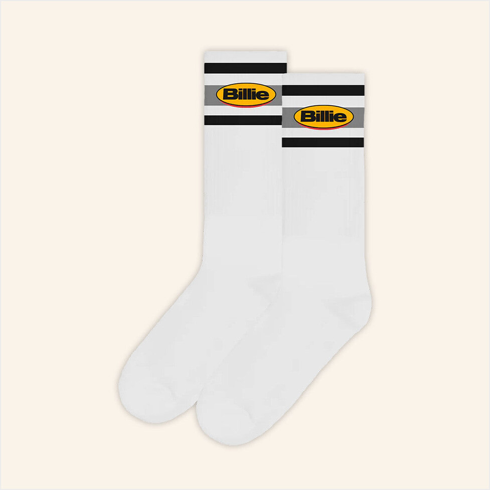 Billie Eilish Merch Hit Me Hard And Soft Tour 2025 Socks Billie Retro Stripe Socks-1