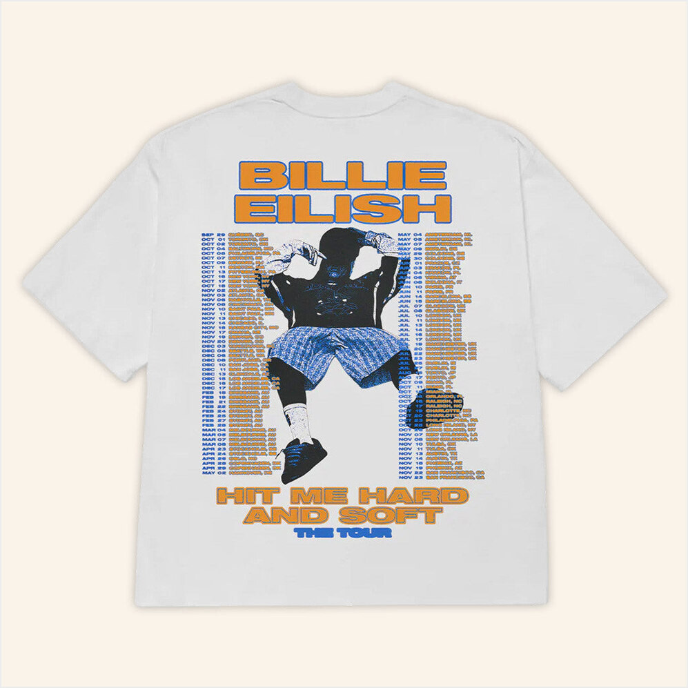 Billie Eilish Merch Hit Me Hard And Soft Tour 2025 T-Shirt White Gifts For Girlfriend-1