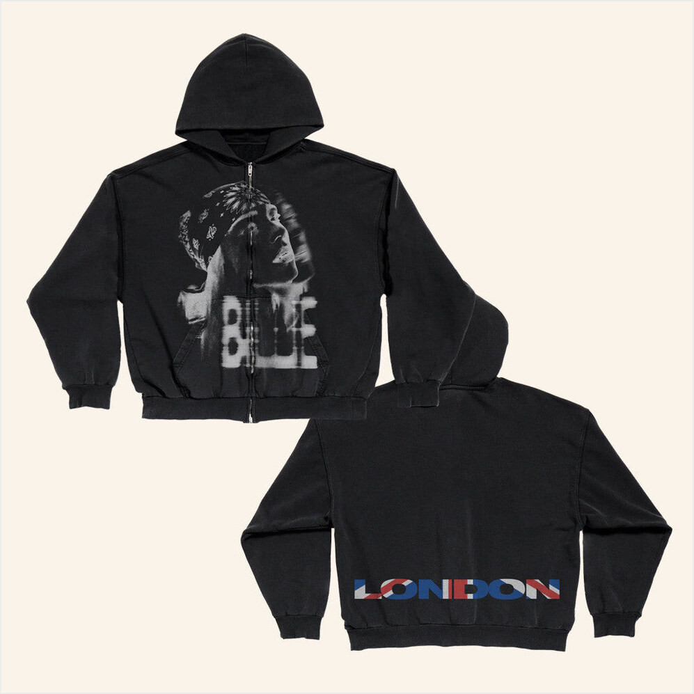 Billie Eilish Merch London Flag Zip Hoodie Gifts For Fans Birthday Gifts For Her-1