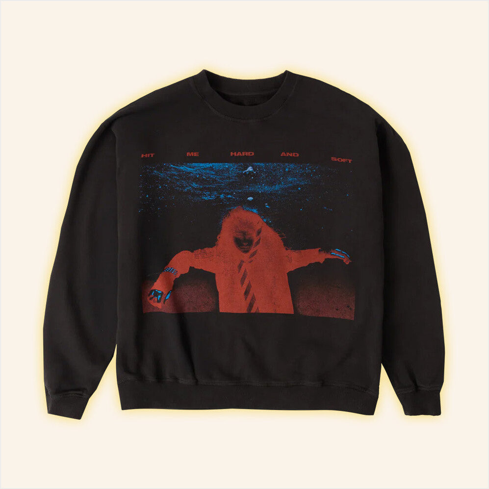 Billie Eilish Merch Sinking Black Crewneck Sweatshirt Gifts For Dudes Birthday Gifts For BFF-1 Billie Eilish Merch Sinking Black Crewneck Sweatshirt Gifts For Dudes Birthday Gifts For BFF-1