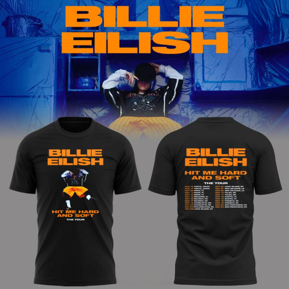 Billie Eilish Tour Music Concert 2025 Black Shirt Billie Eilish Merch Gifts For Music Lovers-1