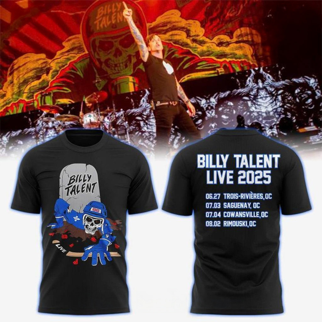 Billy Talent In Quebec Canada Tour 2025 T-Shirt Gifts For Rock Band Fans-1