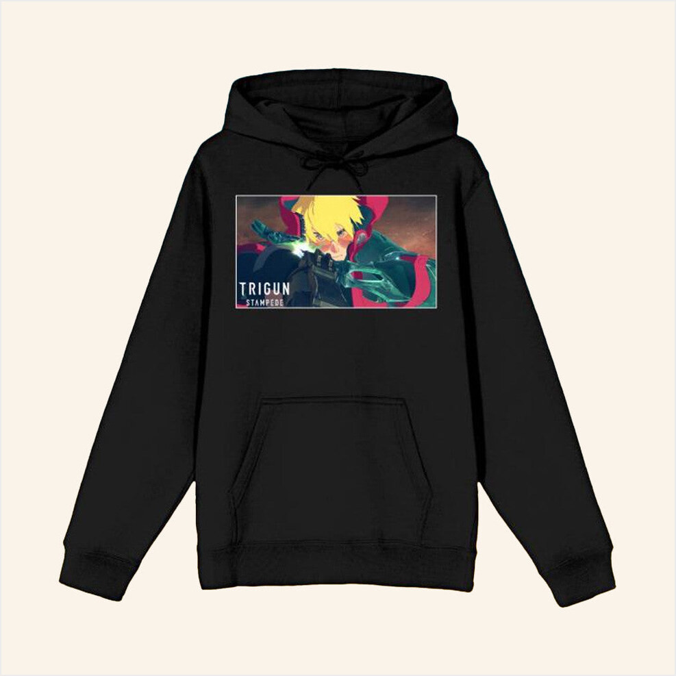 Bioworld Merch Trigun Stampede Vash And Logo Hoodie Best Gifts For Him Gifts For Friends-1