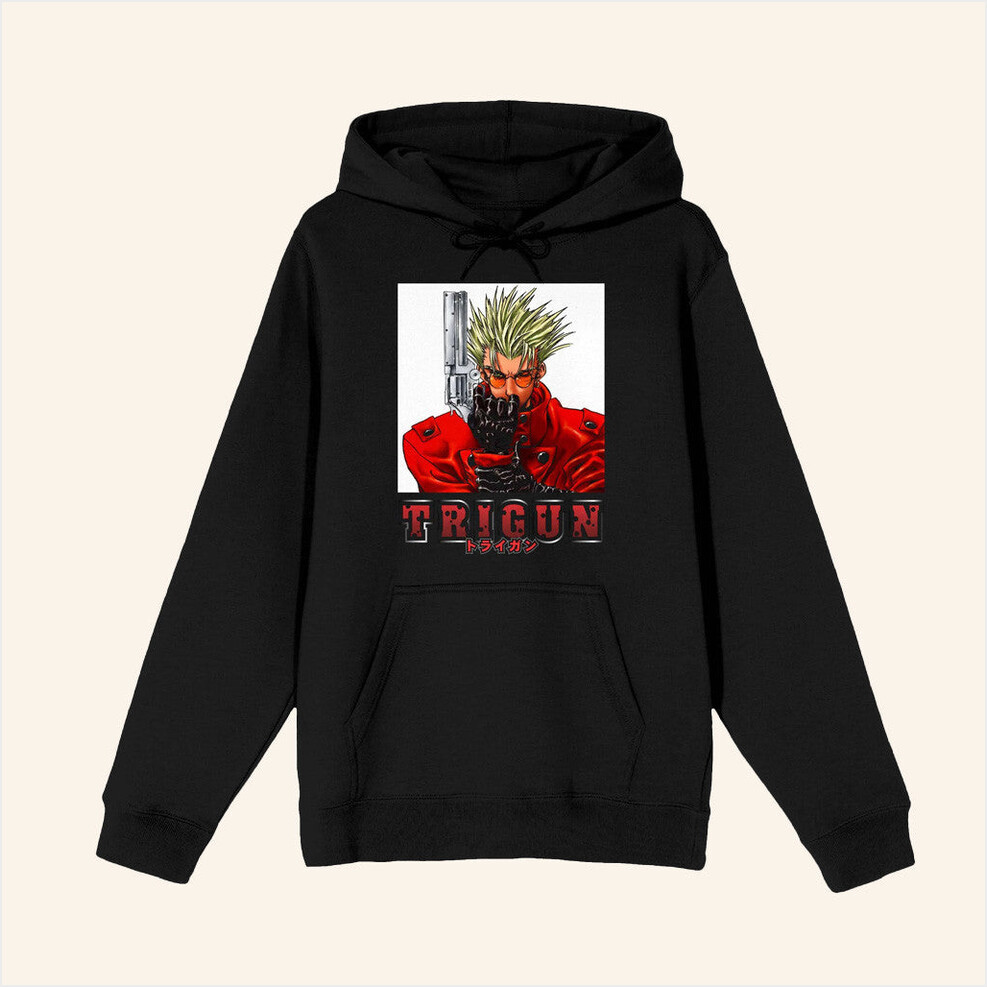 Bioworld Merch Trigun Vash With Gun Hoodie Best Gifts For Him Birthday Gifts For Fans-1