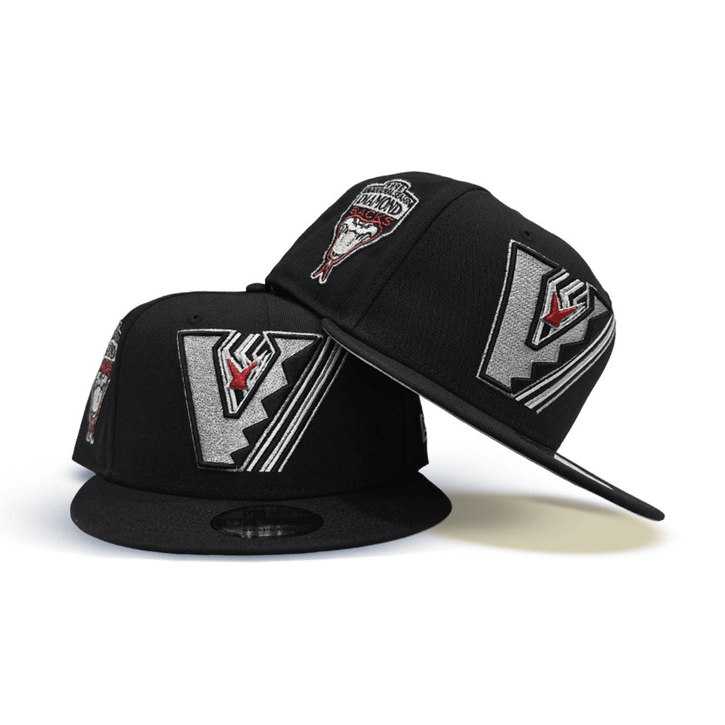 Black Arizona Diamondbacks Upside Down Logo Gray Bottom 1998 Hat Snapback Upside Down Hat Trend-1