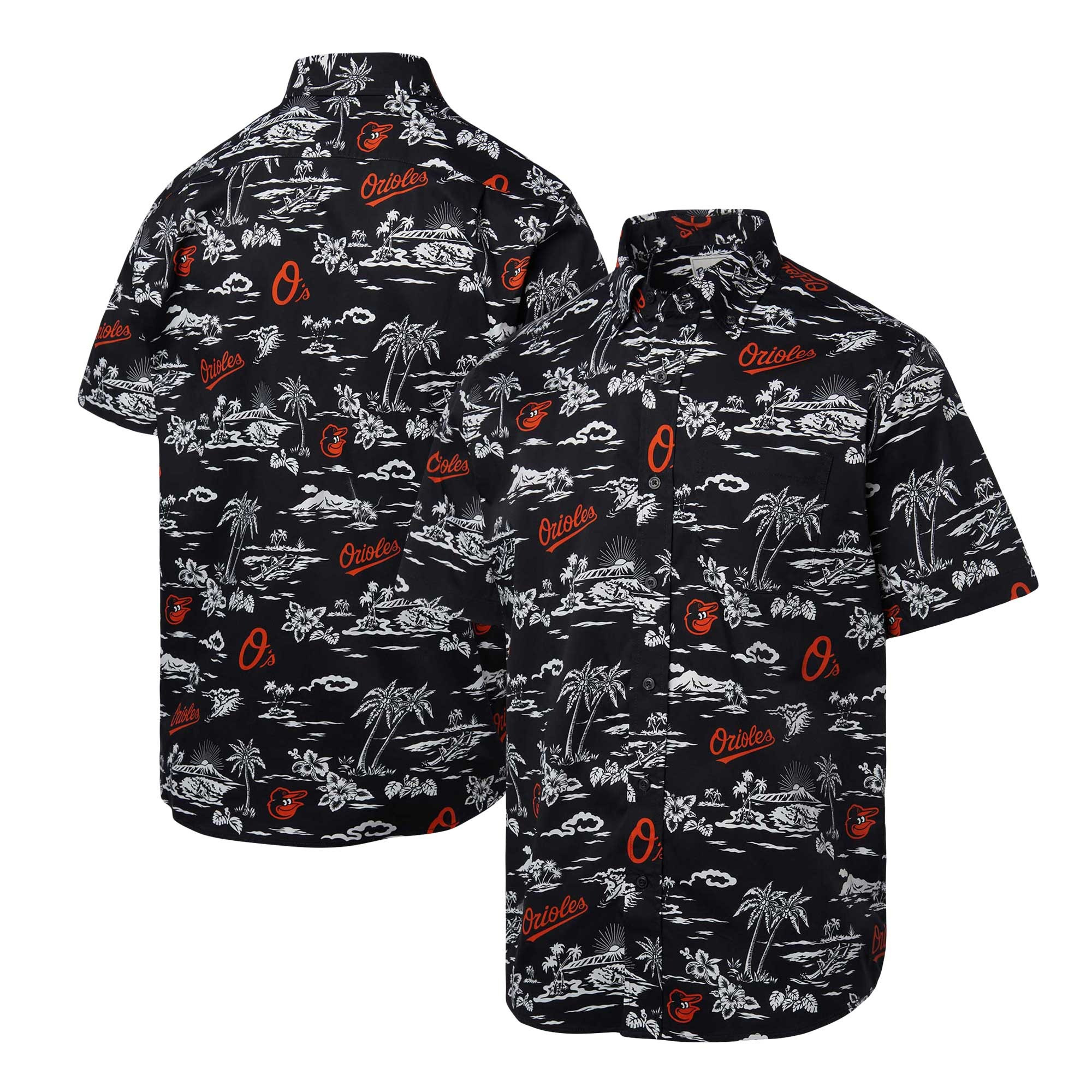 Black Baltimore Orioles Hawaiian Shirt MLB Aloha Shirt Last Minute Father's Day Gifts-1