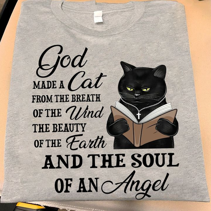 Black Cat God Made A Cat From The Breath Of The Wind Shirt Black Cat Gifts For Her-1