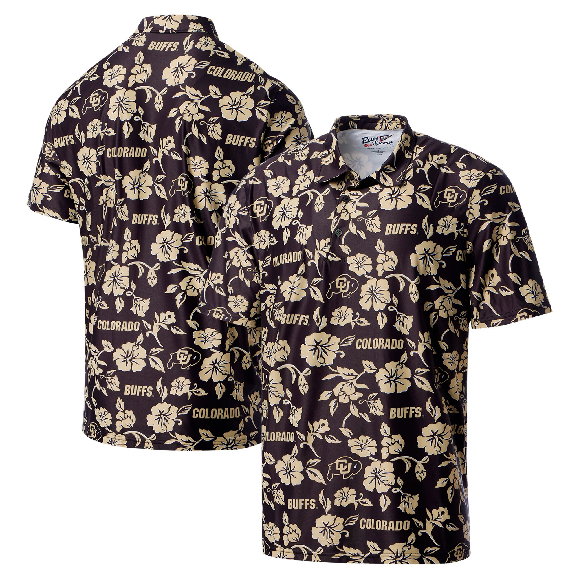 Black Colorado Buffaloes Polo Shirt NCAA Aloha Shirt Great Father's Day Gifts For Football Fan-1