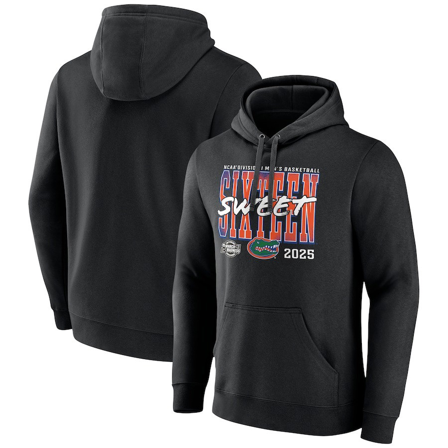 Black Florida Gators 2025 NCAA Men's Basketball Tournament March Madness Sweet 16 Hoodie-1