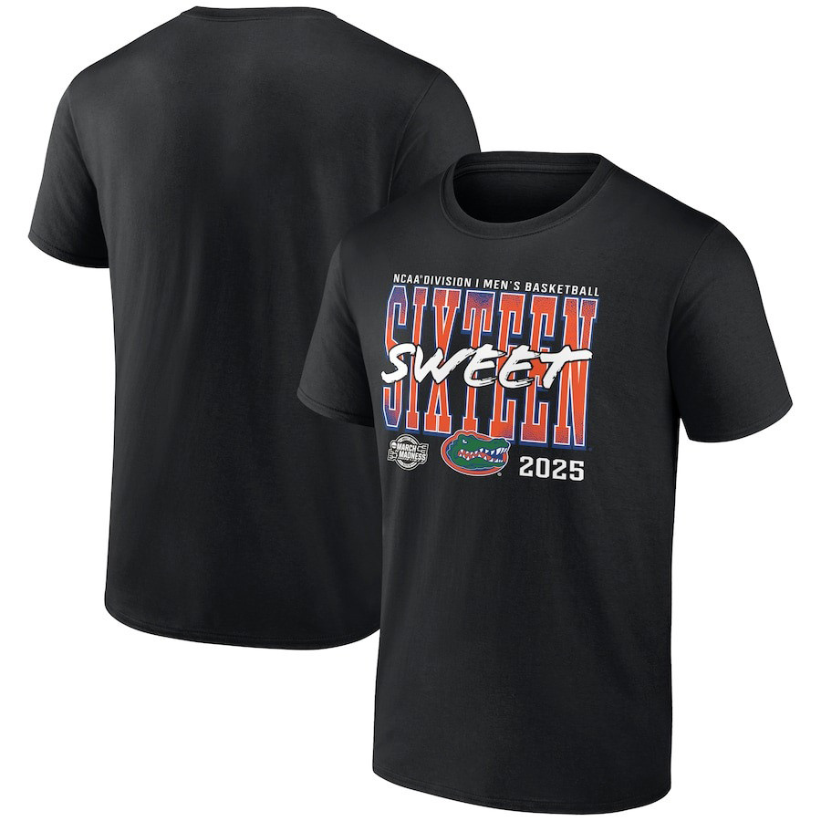 Black Florida Gators 2025 NCAA Men's Basketball Tournament March Madness Sweet 16 Shirt-1 Black Florida Gators 2025 NCAA Men's Basketball Tournament March Madness Sweet 16 Shirt-1