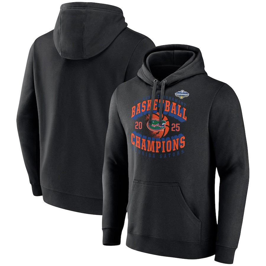 Black Florida Gators 2025 SEC Men's Basketball Conference Tournament Champions Hoodie-1
