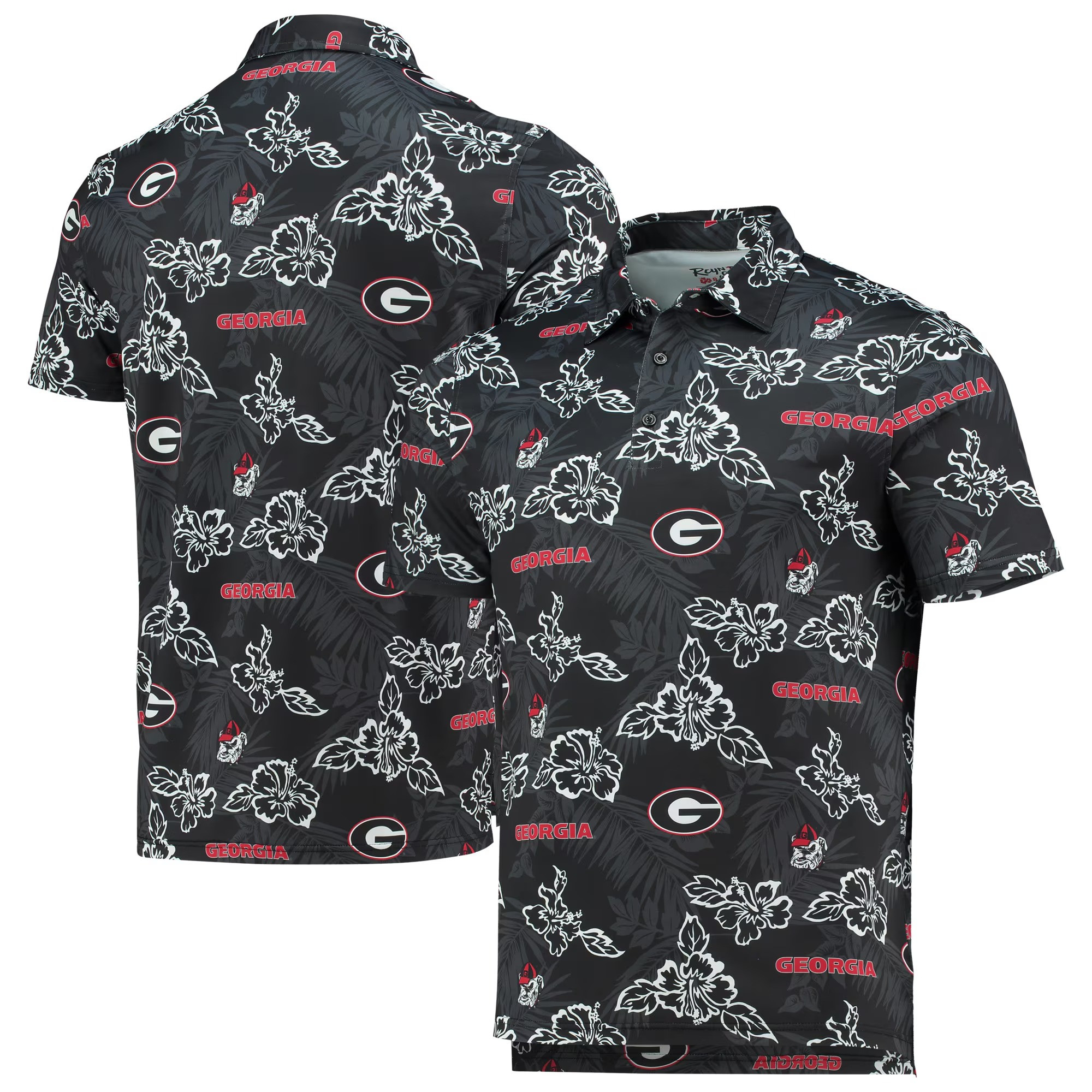 Black Georgia Bulldogs Polo Shirt NCAA Aloha Shirt Cool Gifts For Dad For Football Fan-1