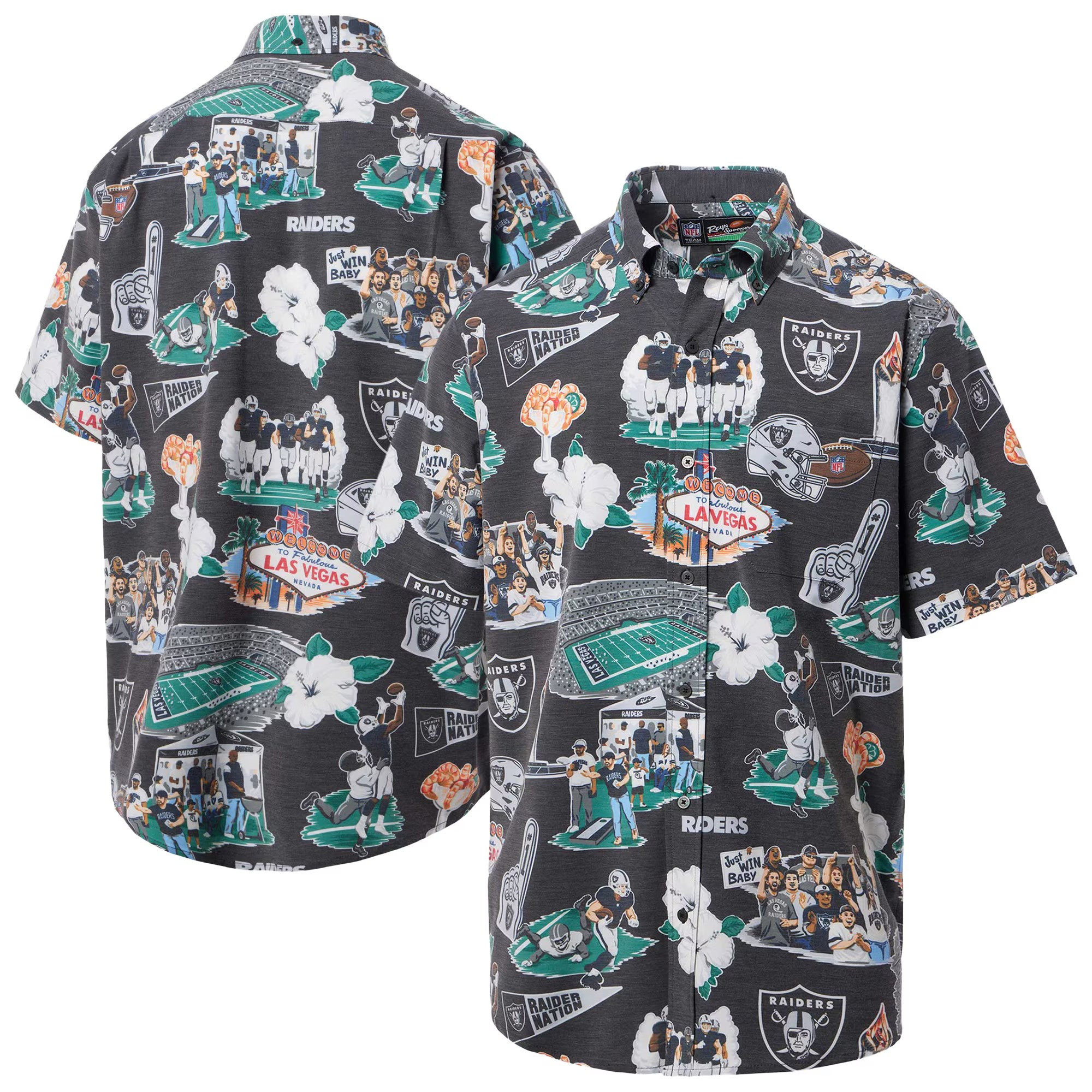 Black Las Vegas Raiders Hawaiian Shirt NFL Aloha Shirt Useful Gifts For Dad For Football Lovers-1