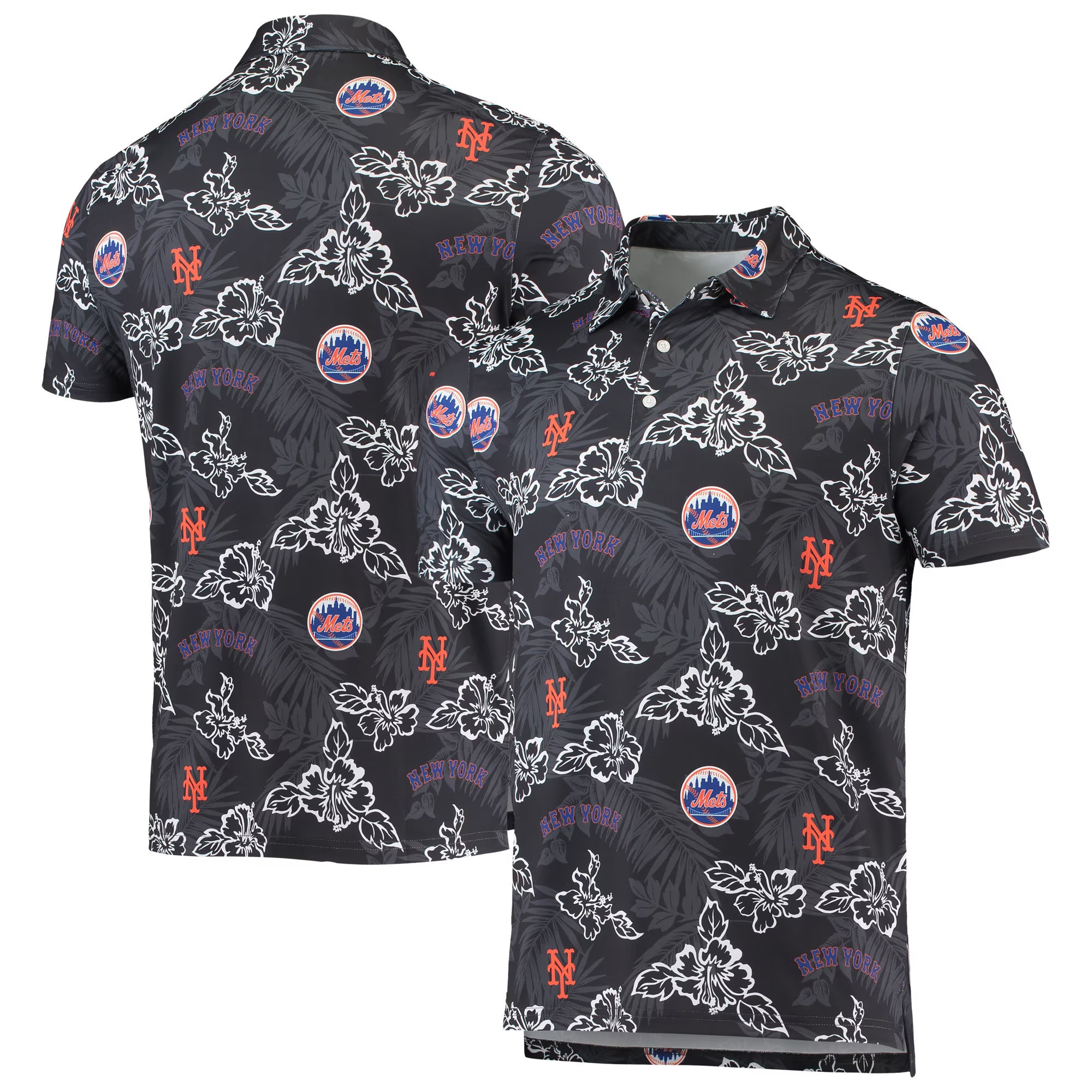 Black New York Mets Polo Shirt MLB Aloha Shirt Cool Gifts For Dad For Baseball Fans-1 Black New York Mets Polo Shirt MLB Aloha Shirt Cool Gifts For Dad For Baseball Fans-1