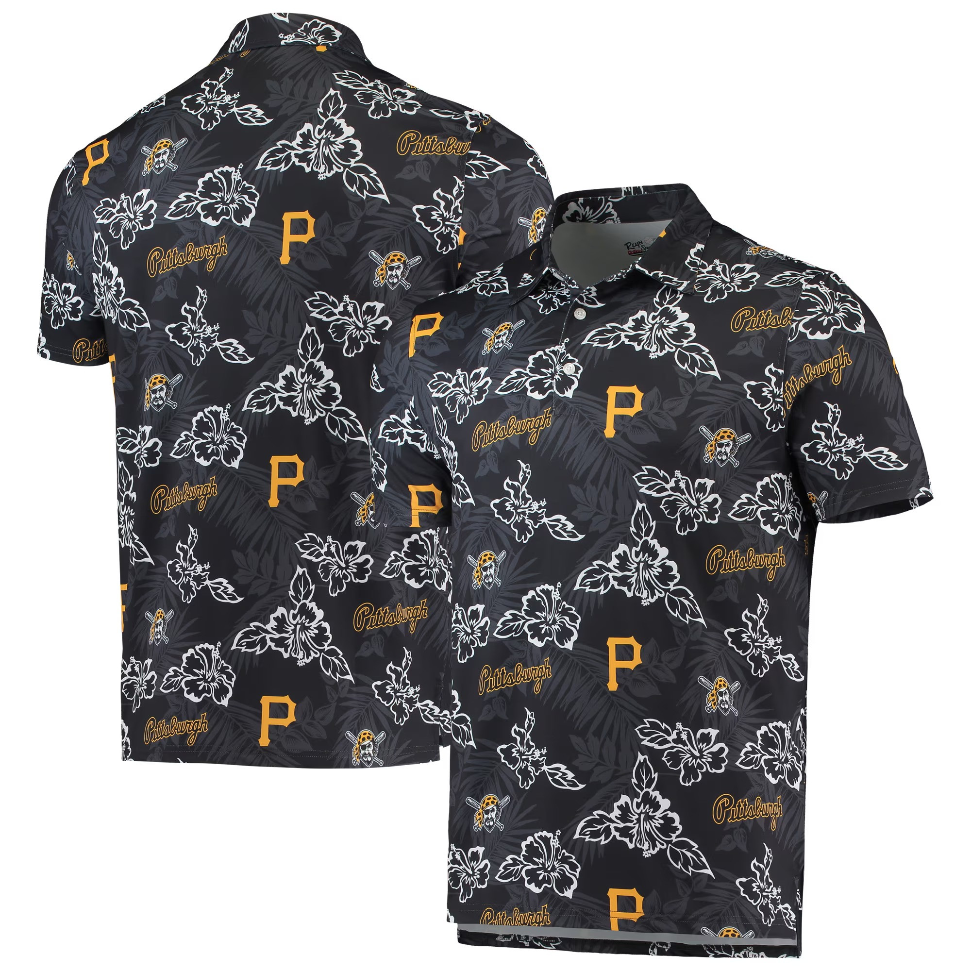 Black Pittsburgh Pirates Polo Shirt MLB Aloha Shirt Top Father's Day Gifts For Baseball Fans-1