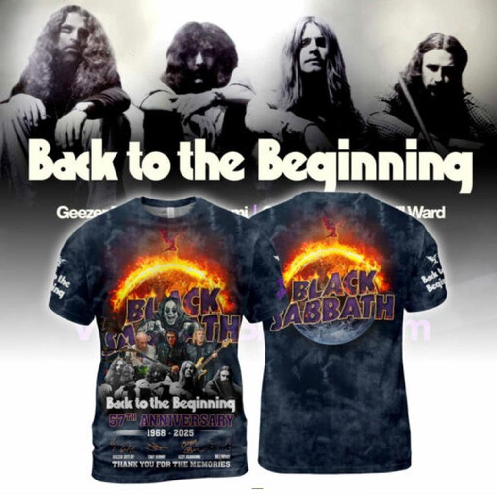 Black Sabbath Back To The Beginning 57th Anniversary 1968-2025 Thank You For The Memories T-Shirt-1