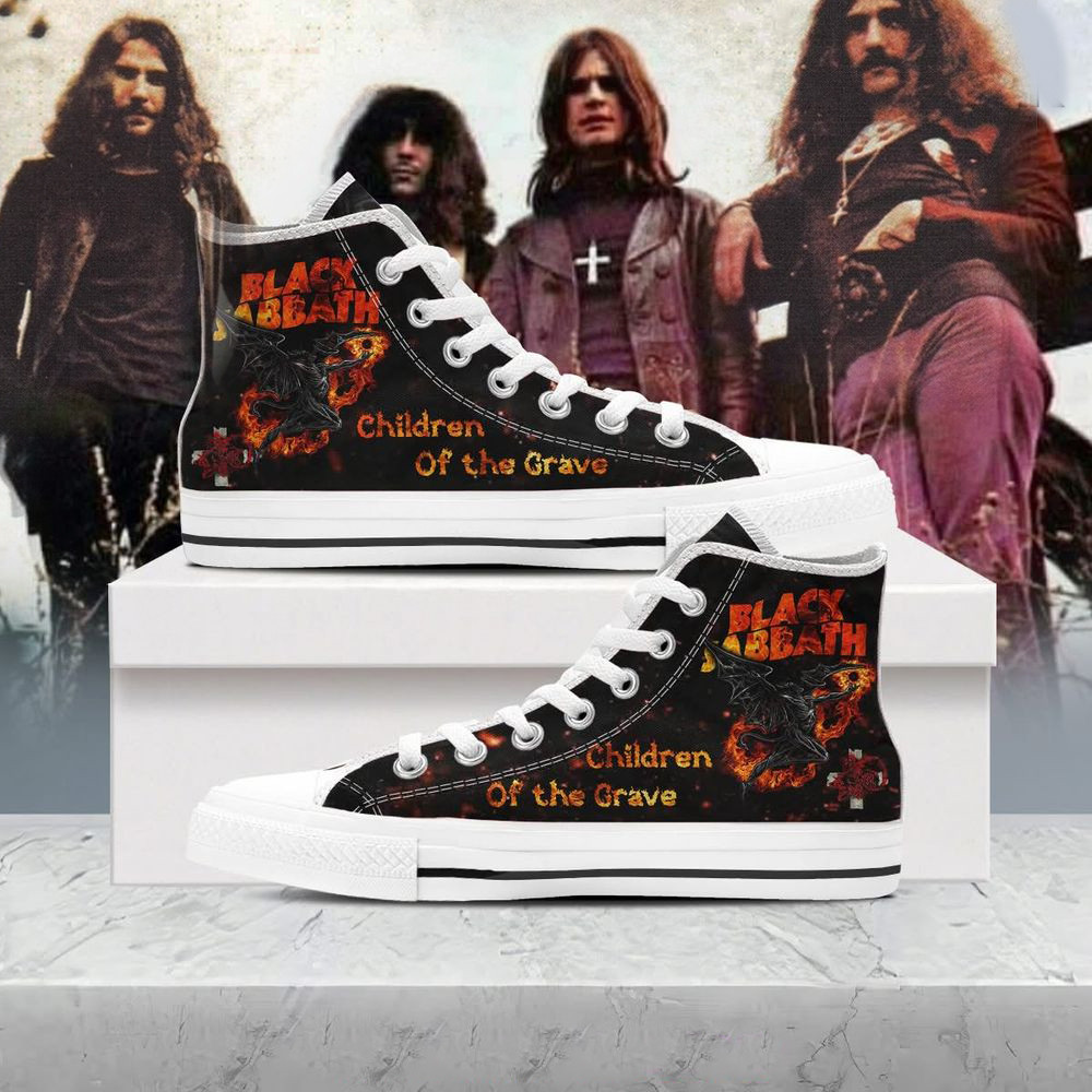 Black Sabbath Children Of The Grave High Top Shoes Black Sabbath Merch Top Father's Day Gifts-1