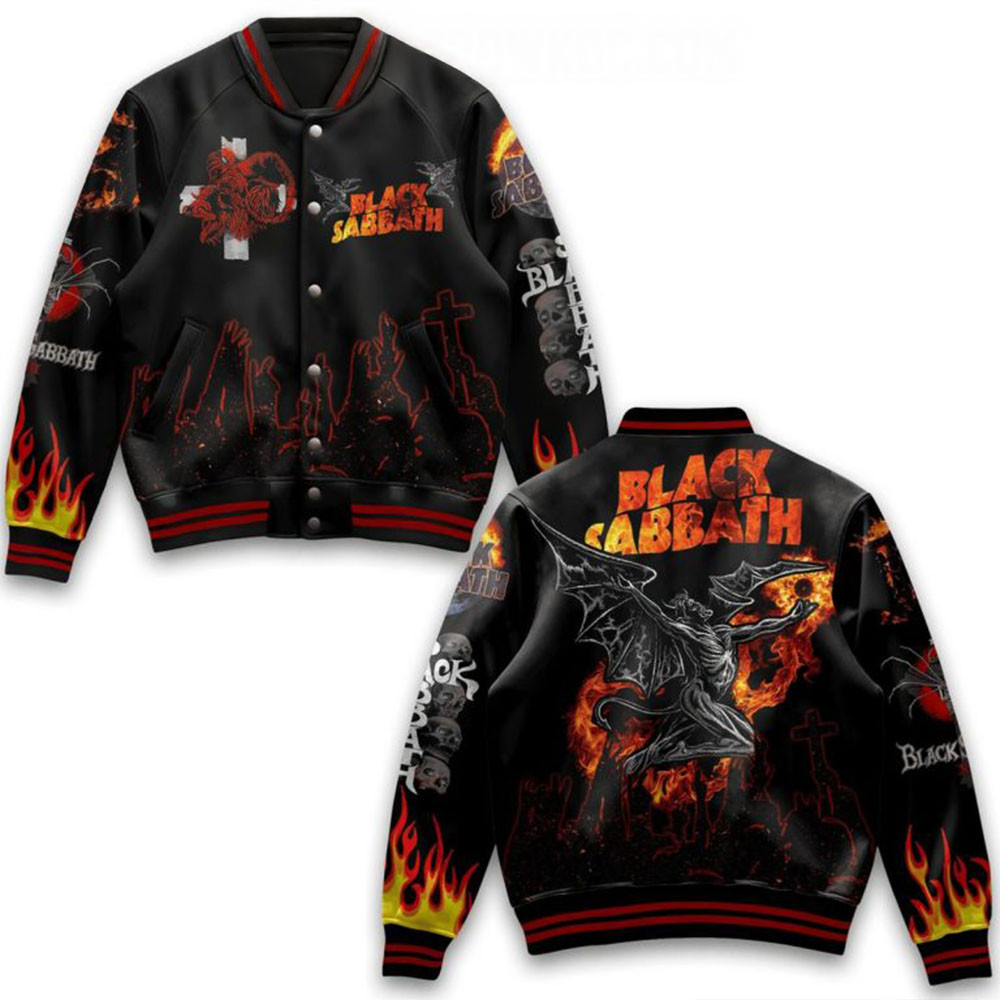 Black Sabbath Evil Rise Hell Fire 2025 Baseball Jacket Gifts For Rock Band Fans-1