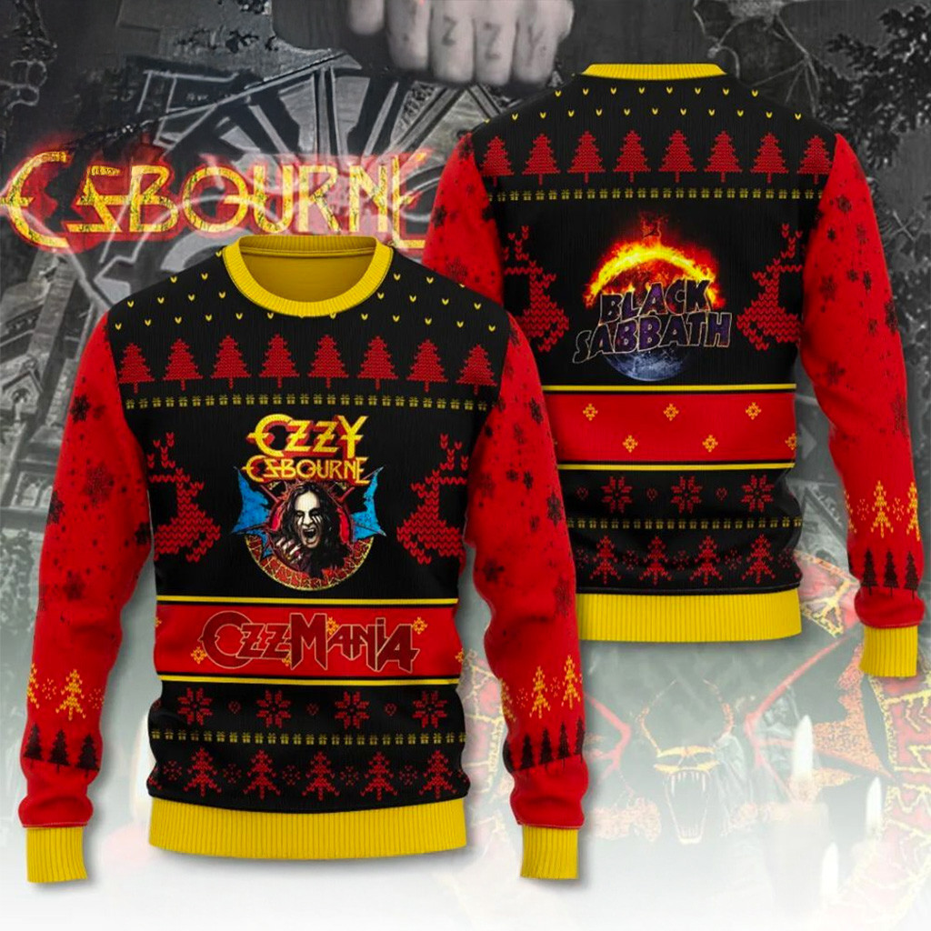 Black Sabbath x Ozzy Osbourne OzzMania Sweater Fan Merch Christmas Present For Dad-1