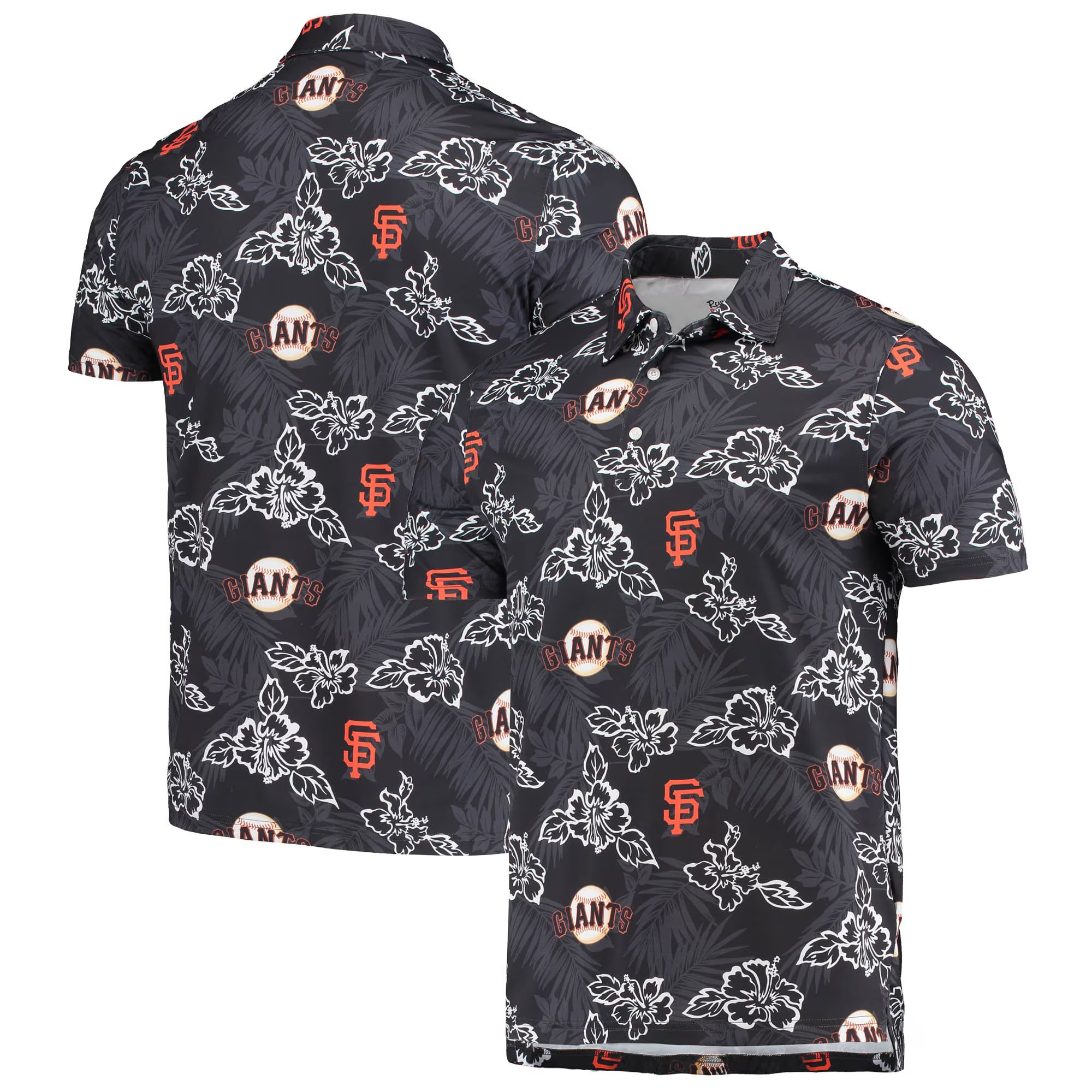 Black San Francisco Giants Polo Shirt MLB Aloha Shirt Baseball Lovers Perfect Father's Day Gifts-1