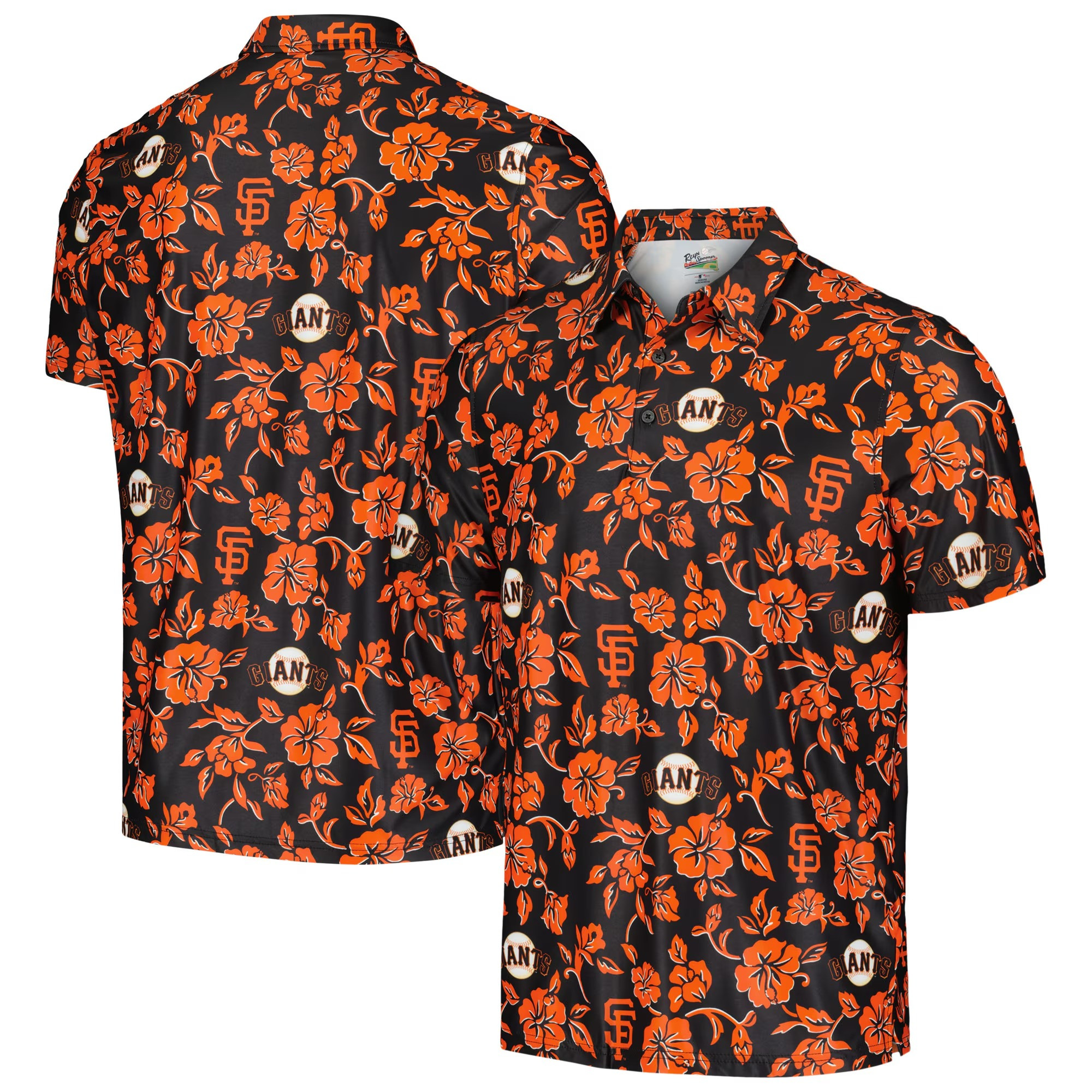Black San Francisco Giants Polo Shirt MLB Aloha Shirt Best Father's Day Special Gifts-1