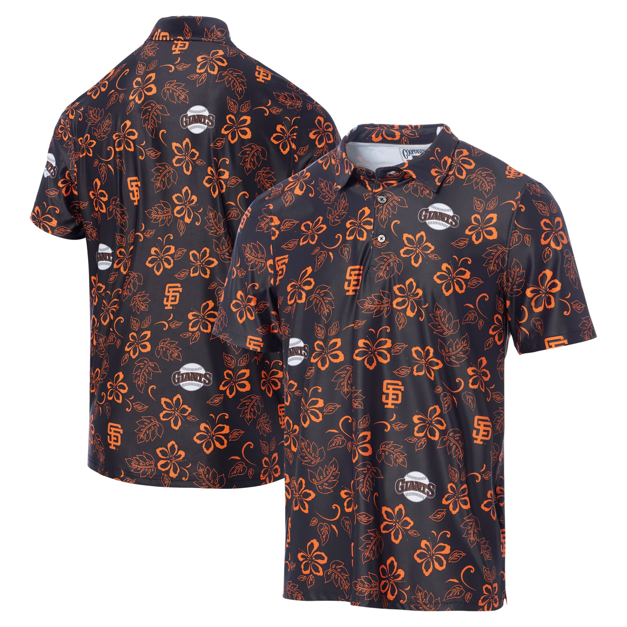 Black San Francisco Giants Polo Shirt MLB Aloha Shirt Top 10 Father's Day Gifts For Baseball Fans-1