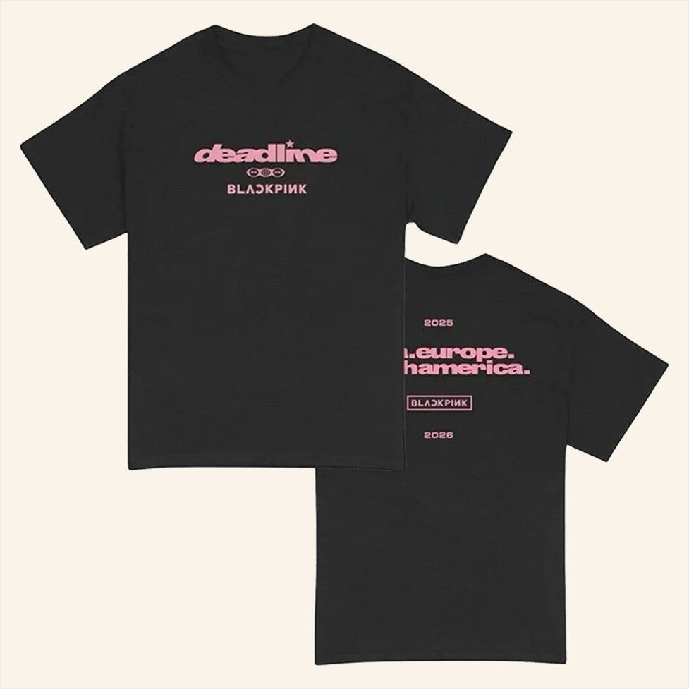 Blackpink Deadline Merch 2025 Black World Tour T-Shirt Gifts For Her Birthday Gifts For Friends-1