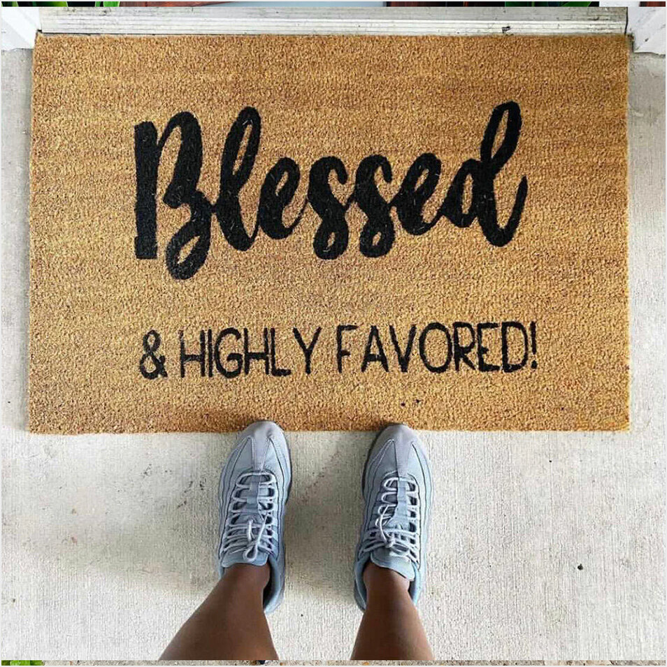 Blessed And Highly Favored Doormat Floor Mat Funny Gifts For Housewarming Gifts For Friends-1